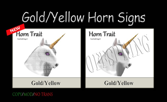 GOLD/YELLOW HORN SIGNS & OFFSPRING