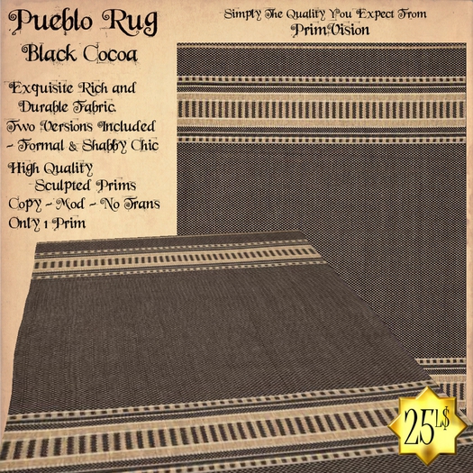 *PV* Pueblo Rug - Black Cocoa