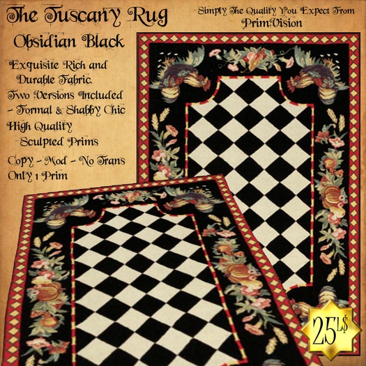*PV* The Tuscany Rug - Obsidian Black