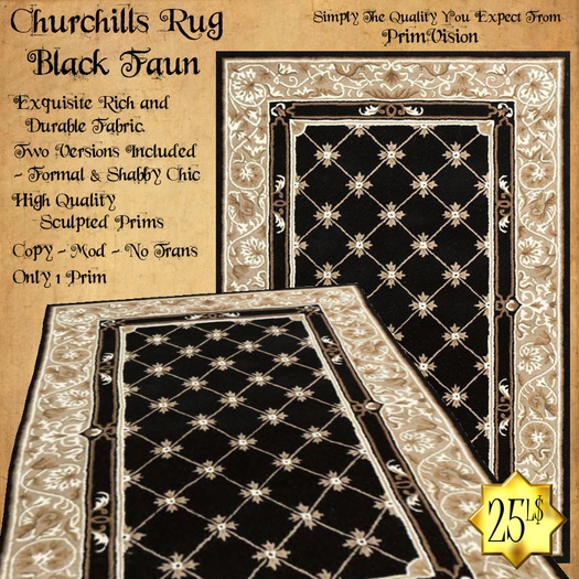 *PV* Churchills Rug - Black Faun