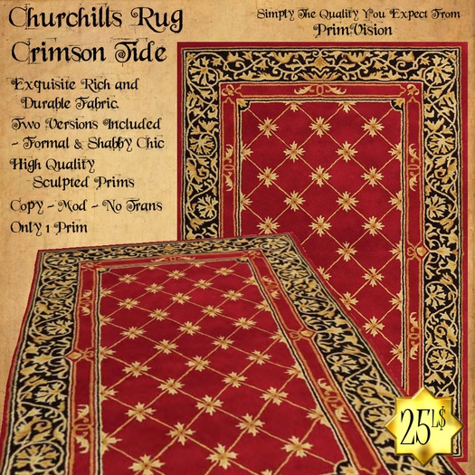 *PV* Churchills Rug - Crimson Tide