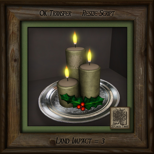Holiday Candles Platter Gn