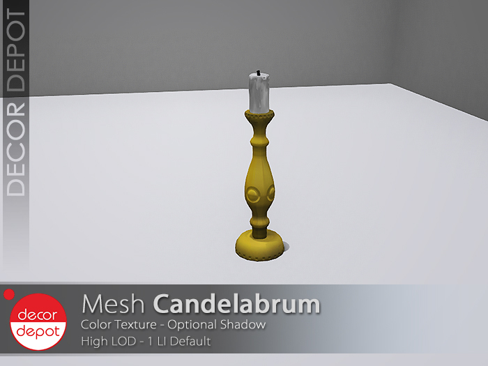 [DD] - FULL PERM Candelabrum with Candle