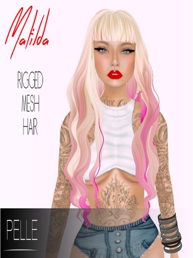 Pelle - MATILDA RIGGED MESH HAIR BLONDE PINK