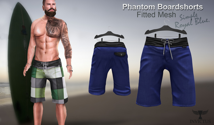 INVICTUS - phantom boardshorts  - FitMesh Simple Royal Blue.