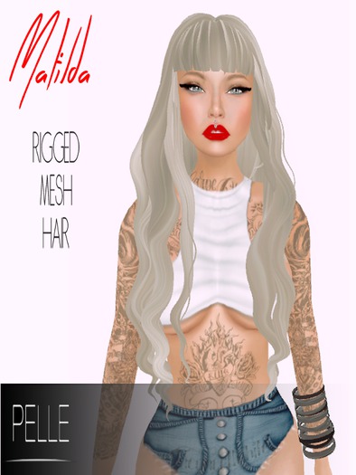 Pelle - MATILDA RIGGED MESH HAIR PLATINUM