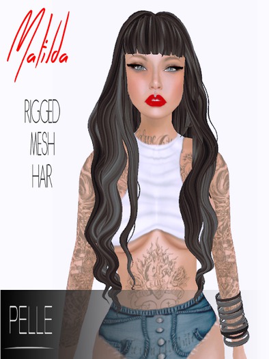 Pelle - MATILDA RIGGED MESH HAIR BLACK 
