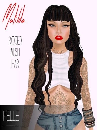 Pelle - MATILDA RIGGED MESH HAIR DARK BLACK