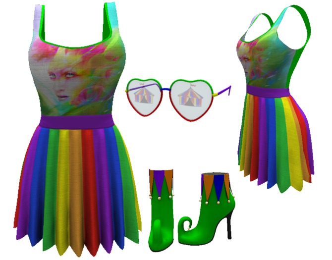CLOWN OUTFIT 1 (Shoes, Tattoos, Eyeglasses)
