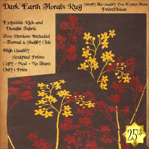 *PV* Dark Earth Florals Rug