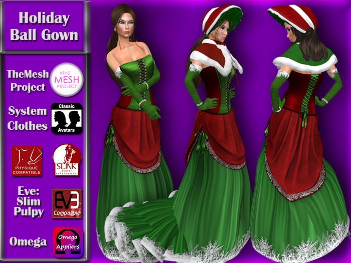 Second Life Marketplace [TKS] Complete Holiday Ball Gown