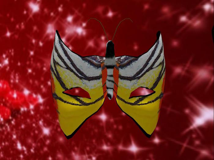 Baterfly  mask -browned & white