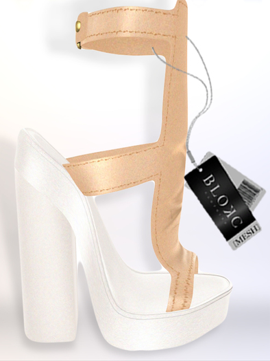 BLOKC - Gladiator Heels - Nude White Sole