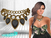 AURORA - Gold Rainless Necklace - Black