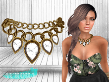 AURORA - Gold Rainless Necklace - White