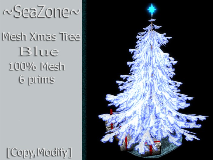 ~SeaZone~ Mesh BlueXmas Tree [Copy,Modify]