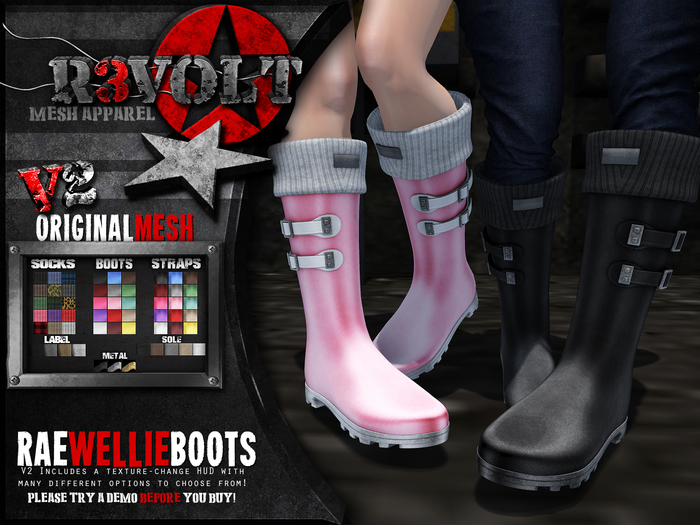 [R3] - Rae Wellie Boots [V2] DEMO