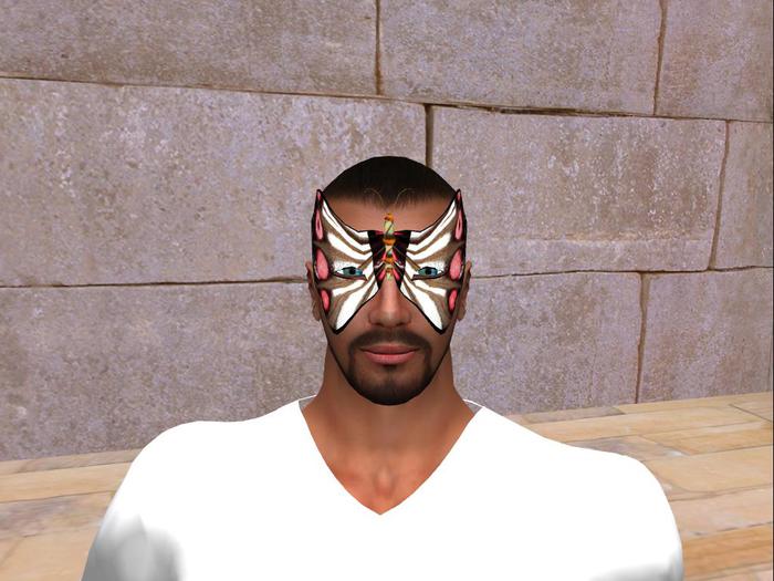Baterfly  mask -white and red