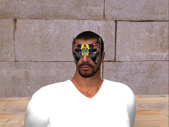 Baterfly  mask -white,yellowand red