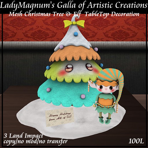 LadyM's Mesh Christmas Tree & Elf  TableTop No 5