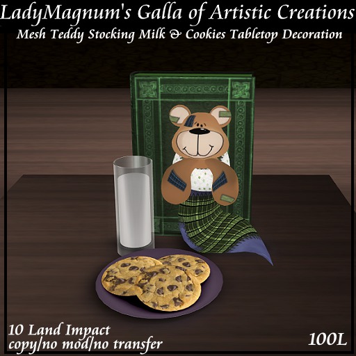 LadyM's Mesh Teddy Stocking Milk & Cookies Tabletop 7