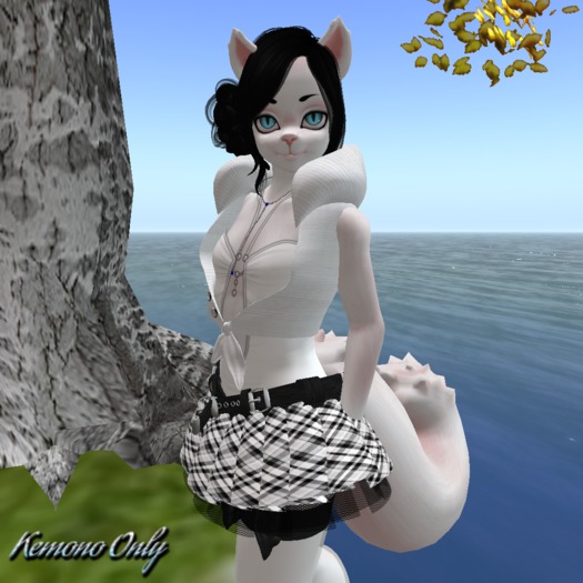 Sassy School Girl White Kemono ((BAGGED))