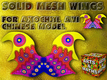 Alas Sólidas, modelo Chinese, para el Alebrije Axochitl