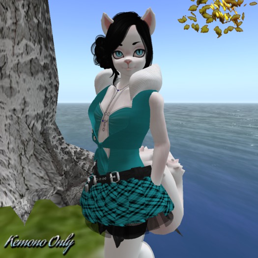 Sassy School Girl Dark Teal Kemono ((BAGGED))