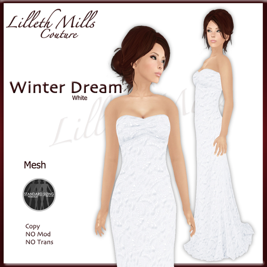 LMC WINTER DREAM Ice - fully Rigged Mesh Evening Gown - 