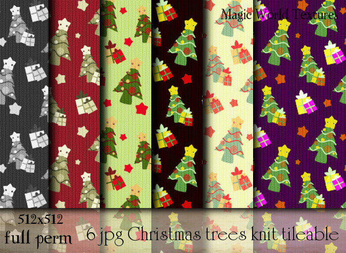 Christmas trees knit textures