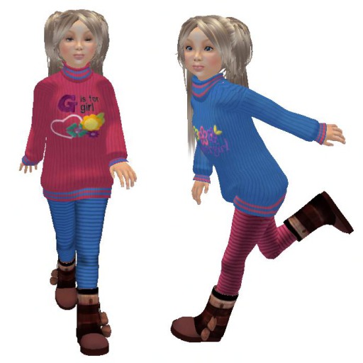 LITTLE GIRL - LONG SWEATER OUTFITS -[2 COLORS]