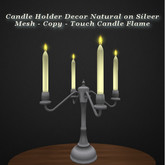 Candel Holder Decor Natural on Silver