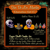 LD - Dia De Los Muertos - Decoration Set E  / Sugar Skull Candies Jar with Lollipops, Skulls, Lights