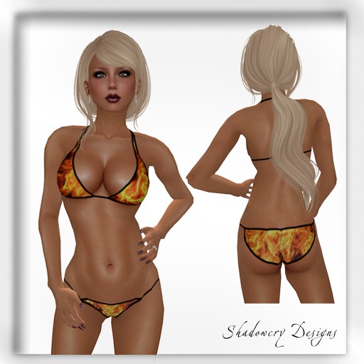 Bikini Fire Flames Print