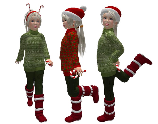 LITTLE GIRL-CHRISTMAS SWEATER (2 OUTFITS)