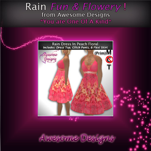 *Awesome Designs Rain In Peach Floral