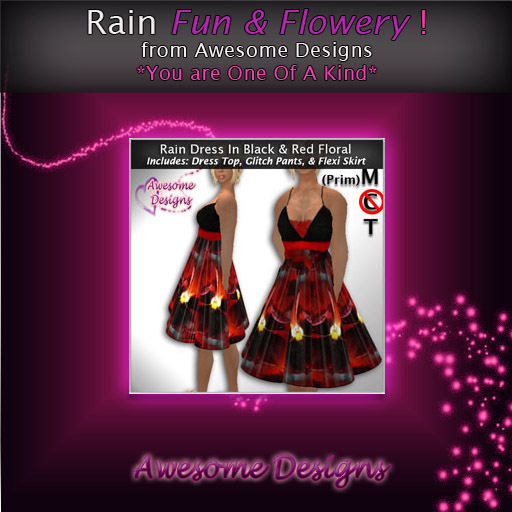 *Awesome Designs Rain In Black & Red