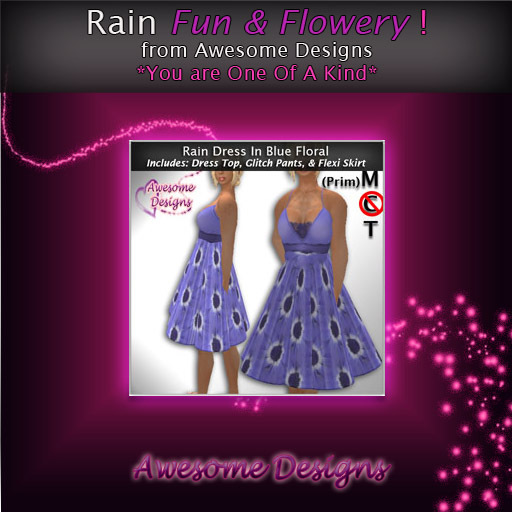 *Awesome Designs Rain In Blue Floral