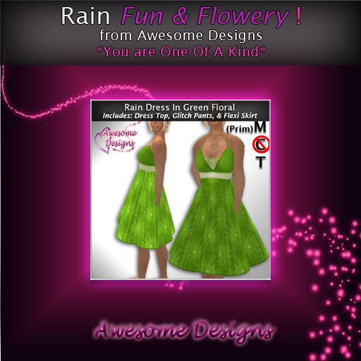 *Awesome Designs Rain In Green Floral