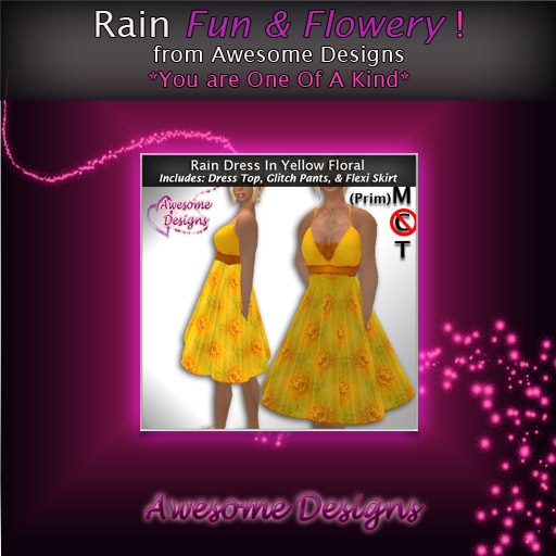 *Awesome Designs Rain In Yellow Floral