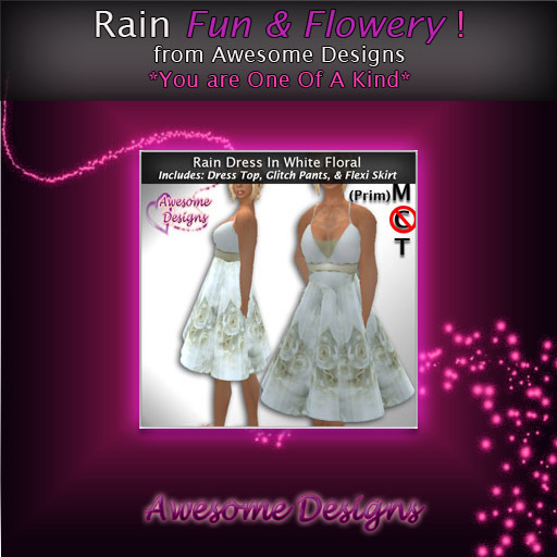 *Awesome Designs Rain In White Floral