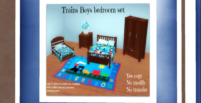 trains bedroom set