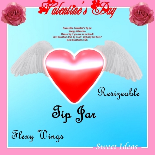 Sweet Ideas * Valentine Tip Jar Resizeable - Winged Heart