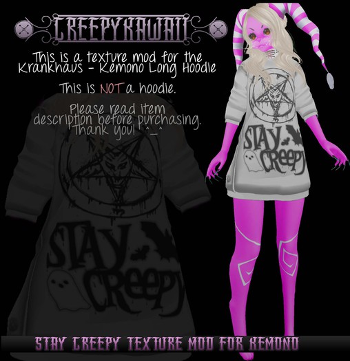 {ck} Stay Creepy Texture Hoodie Mod.