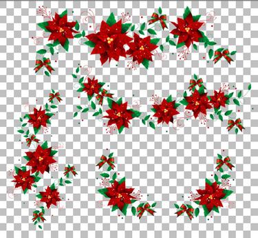 Second Life Marketplace - Textures - Alpha (Christmas Poinsetta Garland)