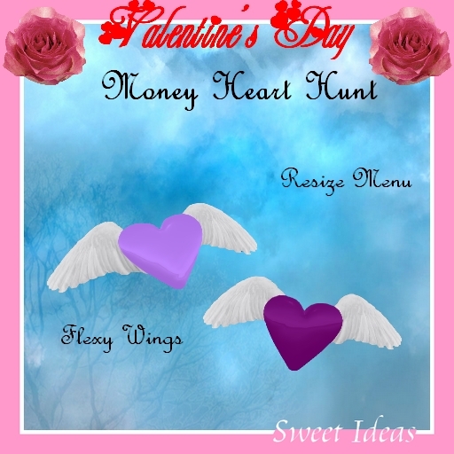 Sweet Ideas * Valentine Money  Winged Heart Hunt- Set 2 (Boxed)