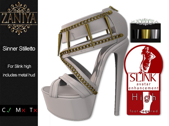 *ZANIYA* Sinner stillettos - white (Slink high) 