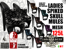 Mesh Head - Spiked Skull Mules - SLINK