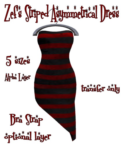 Zef's Rockabilly Striped Asymmetrical Dress 