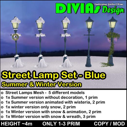 Street Lamp Set - Blue - Summer & Winter Version